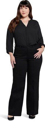 Plus Size Teresa Wide Leg in Black Rinse (Black Rinse) Women's Jeans