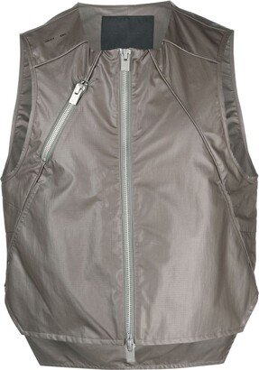 High-Low Hem Zip-Up Gilet