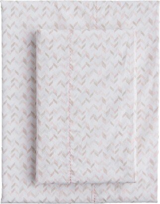 Soft Herringbone Cotton 300-Thread Count 4 Piece Sheet Set, King