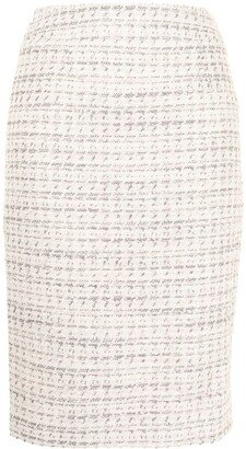 Tweed Midi Pencil Skirt-AA