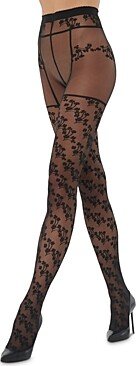 Floral Suspender Tights