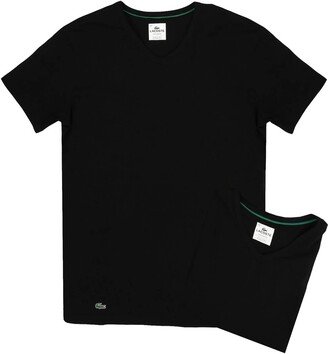 Men's V-Neck Undershirt T-Shirt 2 Pack In Black