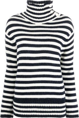 Striped Roll-Neck Jumper-AB