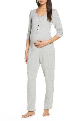 Maternity/Nursing Henley Jumpsuit