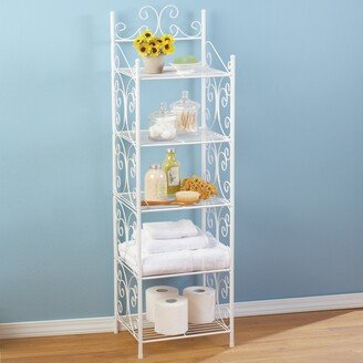 Collections Etc Scrollwork 5 Tier Storage Shelf - 27.750 x 13.000 x 3.500