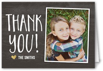 Thank You Cards: Grateful Collage Thank You Card, Grey, Matte, Folded Smooth Cardstock