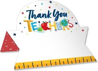Big Dot of Happiness Thank You Teachers - Teacher Appreciation Tent Buffet Card - Table Setting Name Place Cards - Set of 24