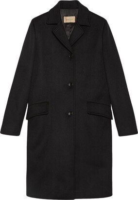 Logo-Plaque Wool Coat-AA