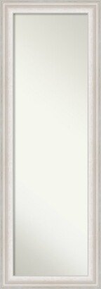 Non-Beveled Full Length On The Door Mirror - Trio Frame - Trio White Wash Silver - Outer Size: 18 x 52 in