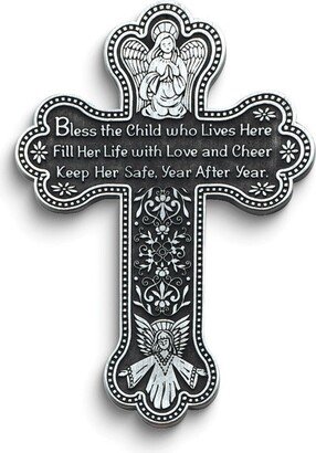 Curata Pewter-Tone Metal For Her Bless This Child Metal Cross