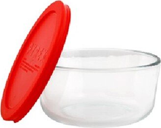 1075428 4 Cup Round Dish with Red Cover