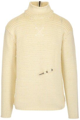 Nail-Embellished Ribbed Sweater