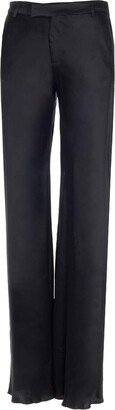 Mid-Rise Tailored Satin Trousers