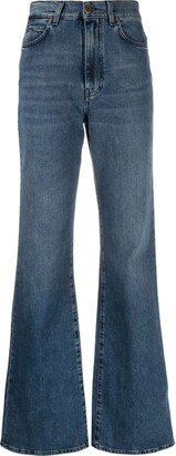 High-Rise Flared Jeans-BK