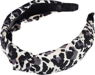 Unique Bargains Women's Leopard Pattern Knotted Headband 1 Pc Purple Black