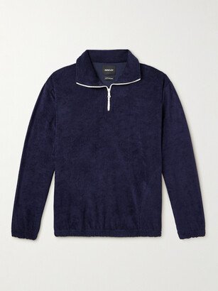 Cotton-Blend Terry Half-Zip Sweater