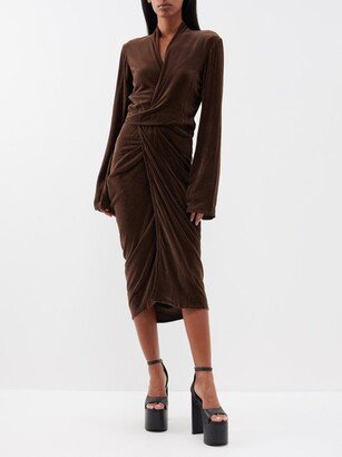 Draped Velvet Wrap Dress