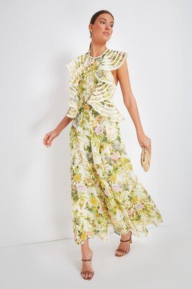 Multi Eden Flounce Midi Dress