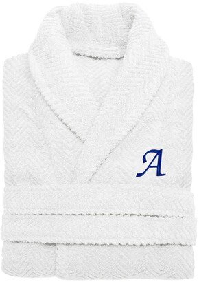 Unisex Herringbone Weave Bathrobe (Monogram, A-Z)-AA