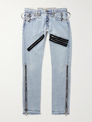 Weapon World Slim-Fit Straight-Leg Embellished Distressed Jeans