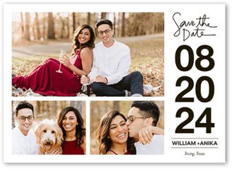 Save The Date Cards: Upright Date Save The Date, Black, 5X7, Matte, Signature Smooth Cardstock, Square