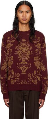 Burgundy 'La Maille Damas' Sweater