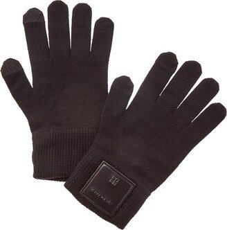 Leather Patch Wool Gloves