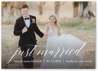 Wedding Announcements: Just Wed Wedding Announcement, White, 5X7, Standard Smooth Cardstock, Square