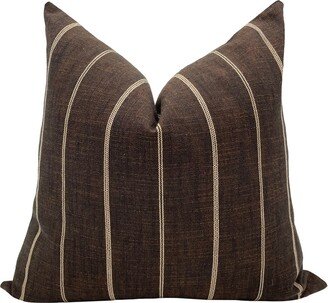 Josie || Brown Striped Pillow Cover, Designer Pillow, Textured Moody Cover