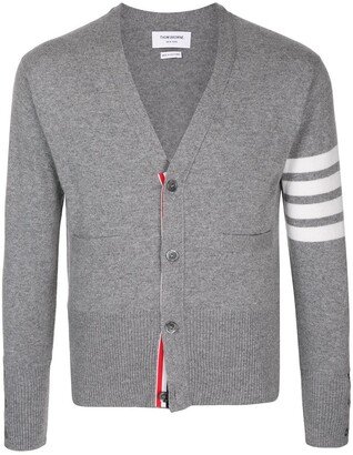 4-Bar V-neck cashmere cardigan