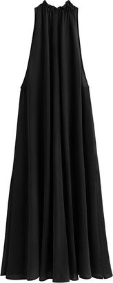 Gathered-Neck Maxi Cover Up