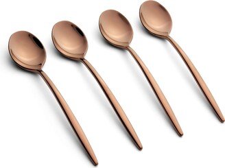 Gaze Copper Mirror Demi Spoon Set, 4 Piece