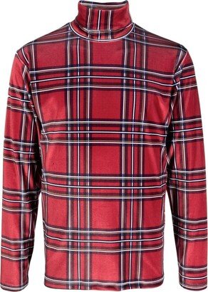 Tartan-Check Print Knit Jumper