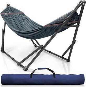 Tranquilo Tranquillo Universal 106.5 Inch Double Hammock Swing with Adjustable Powder-Coated Steel Stand and Carry Bag for Indoor or Outdoor Use, Gray