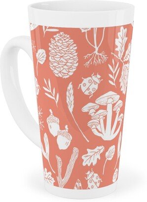 Mugs: Nature Walk Block Print - Pink Tall Latte Mug, 17Oz, Pink