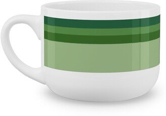 Mugs: Rainbow Stripe Latte Mug, White, 25Oz, Multicolor