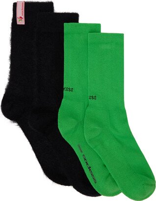 SOCKSSS Two-Pack Black & Green Socks