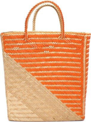 Washein Capri Medium Orange Straw Basket Bag