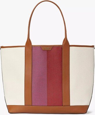 Racing Stripe Canvas Large Tote-AA