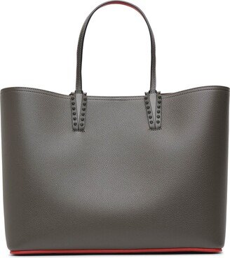 Cabata large dark grey leather tote bag