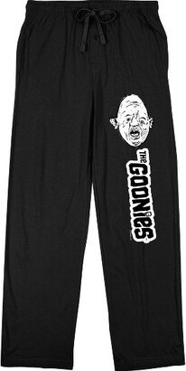 The Goonies Sloth Character Head & Logo Men’s Black Sleep Pajama Pants-Small