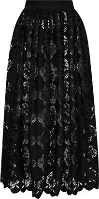 Gardenia guipure midi skirt