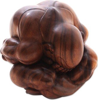 Handmade Meditating Yogi Wood Sculpture