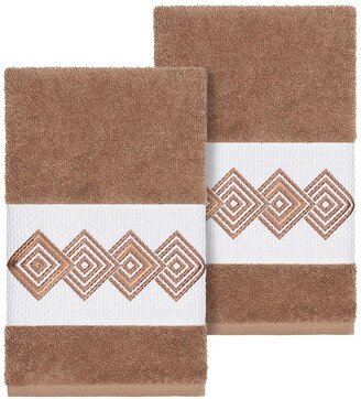 Noah Embellished Hand Towel - Set of 2 - Latte