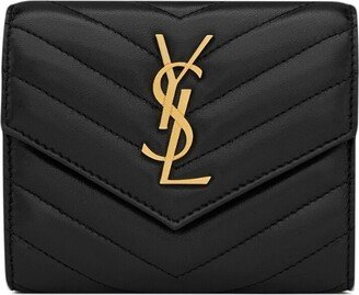 Logo-Plaque Quilted Wallet-AA