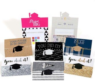 Big Dot Of Happiness Assorted Graduation Cards - Graduation Party Money Holder Cards - Set of 8