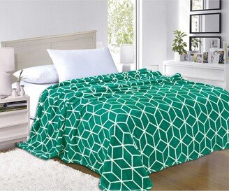 Luxury Cube Plush Fleece Blanket, King/California King