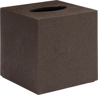 Posh Trading Company Chelsea Square Tissue Box - Shagreen Chocolate