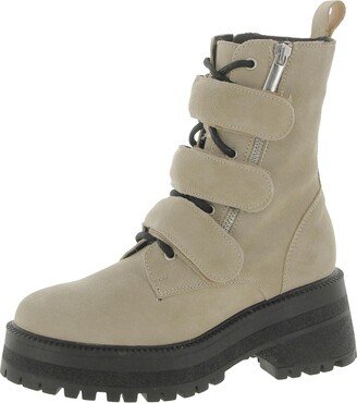 Emmett Womens Suede Lugged Sole Combat & Lace-up Boots