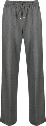 Straight-Leg Wool Drawstring Trousers